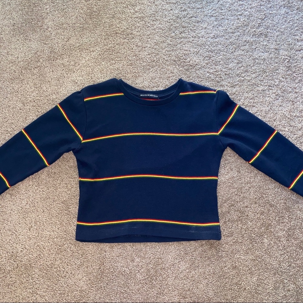 Striped Cropped Sweater Top